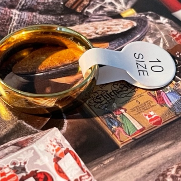 The Lord of the Rings Ring. 14K Gold Plated size 8, 9, & 10  engraved 6mm Band - Picture 7 of 8